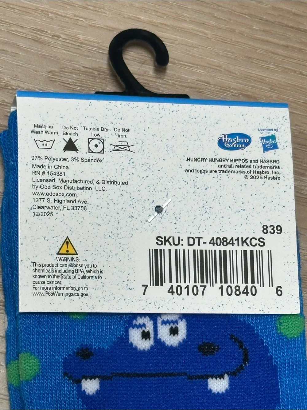 🦛 Hasbro Gaming Hungry Hungry Hippos Novelty Crew Socks